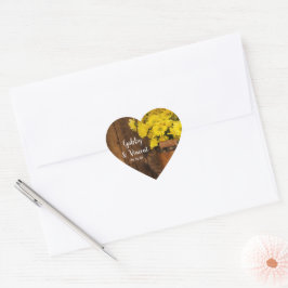 Pegatina En Forma De Corazón Cubo de madera y boda campestre en las mareas amar