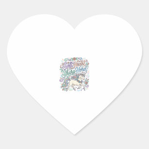 Pegatina En Forma De Corazón Cuerno Agudo Corazón Suave Unicornio Fondo Blanco 