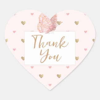 Pegatina En Forma De Corazón Cuidad Mariposa Gracias