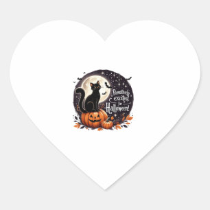 Pegatina En Forma De Corazón Cuidada Bat De Calabaza De Gato De Gato De Fantasm