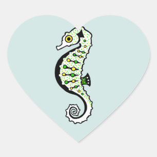 Pegatina En Forma De Corazón Cuidada me encantan los SEAHORSES - Vida silvestre