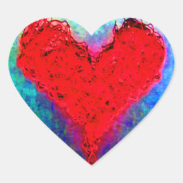 Pegatina En Forma De Corazón Cuidando el regalo de San Valentín de la Nave Roja