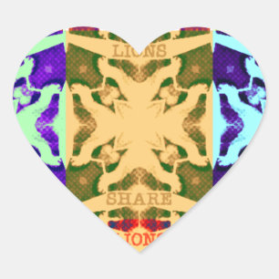 Pegatina En Forma De Corazón Cultura de arte pop africano con patrón colorido a