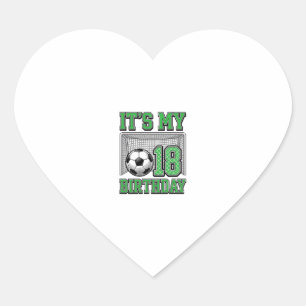 Pegatina En Forma De Corazón Cumpleaños 18 Fútbol Vintage