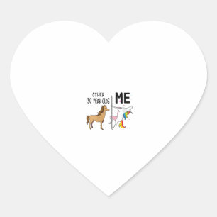 Pegatina En Forma De Corazón Cumpleaños de otras mujeres unicornios de 30 años