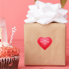 Pegatina En Forma De Corazón Cumpleaños de San Valentín Corazones Rojos Elegant