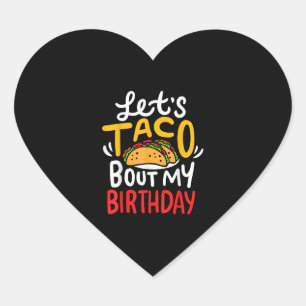 Pegatina En Forma De Corazón Cumpleaños de Taco Cinco De Mayo