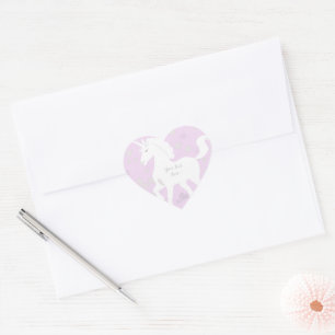 Pegatina En Forma De Corazón Cumpleaños de Unicornio y estrellas