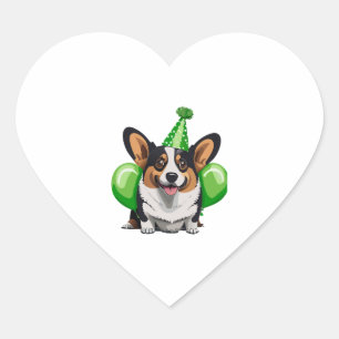 Pegatina En Forma De Corazón Cumpleaños Verde Corgi Classic T-Shirt