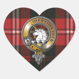 Pegatina En Forma De Corazón Cunningham Tartan & Badge
