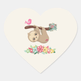 Pegatina En Forma De Corazón Curiosa eslogan marrón colgando boca abajo Funny
