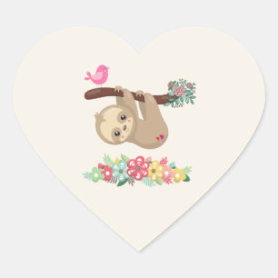 Pegatina En Forma De Corazón Curiosa eslogan marrón colgando boca abajo Funny