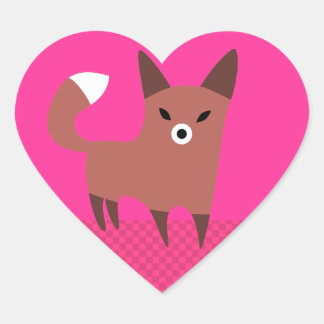 Pegatina En Forma De Corazón Curte Brown Fox