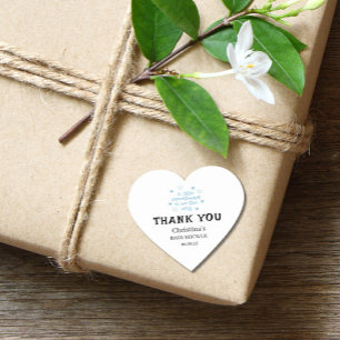 Pegatina En Forma De Corazón Cute Blue Boy Baby Shower