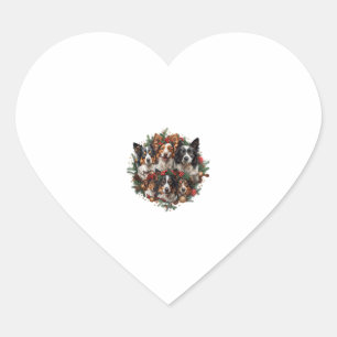 Pegatina En Forma De Corazón Cute Chihuahua en Santa Hat graciosos Navidades