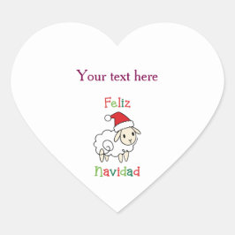 Pegatina En Forma De Corazón Cute Christmas Sheep – Feliz Navidad