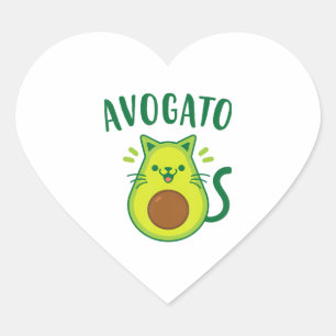 Pegatina En Forma De Corazón Cute Cinco de Mayo Avogato Aguacate Gato Funny Agu