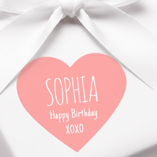 Pegatina En Forma De Corazón Cute Corazón de Amor Texto Personalizado Nombre Ro
