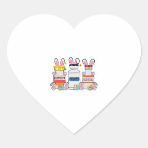 Pegatina En Forma De Corazón Cute Easter Eggs Bunny Ears Feliz Día de Pascua UC