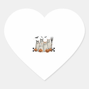 Pegatina En Forma De Corazón Cute Gato Fantasma Divertido vestido Halloween Rop