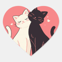 Cute gatos Kawaii agujereando con el corazón