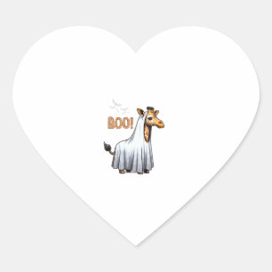 Pegatina En Forma De Corazón Cute Giraffe Boo Halloween Costume Zoo Lover
