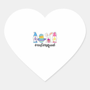 Pegatina En Forma De Corazón Cute Gnomies Bunnies Squad Easter Day Funny Rabbit