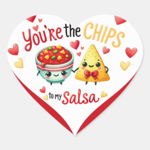 Pegatina En Forma De Corazón Cute Kawaii Chips y Salsa