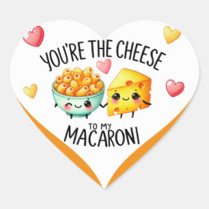 Pegatina En Forma De Corazón Cute Kawaii Macaroni y queso