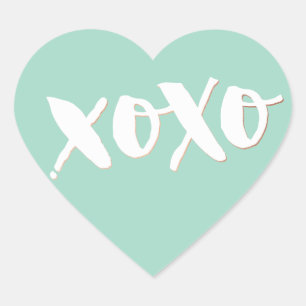 Pegatina En Forma De Corazón CUTE LOVE XOXO CORAZÓN moderno de moda menta blanc