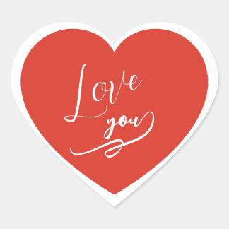 Pegatina En Forma De Corazón Cute Love You Heart Sticker 