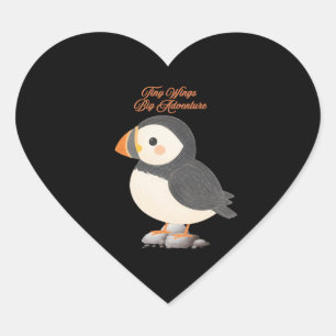 Pegatina En Forma De Corazón Cute Puffin Heart Sticker