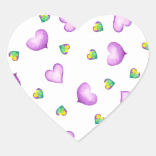 Pegatina En Forma De Corazón Cute Romántico Corazón Púrpura Cumpleaños 