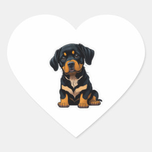 Pegatina En Forma De Corazón Cute Rottweiler - Regalos para los dueños de perro
