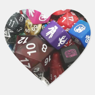 Pegatina En Forma De Corazón d20 dados