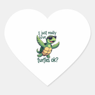 Pegatina En Forma De Corazón Dabbing Sea Turtle De Verdad Me Encantan Las Tortu