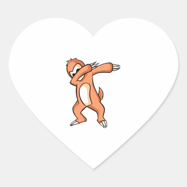 Pegatina En Forma De Corazón Dabbing Sloth (Anverso)