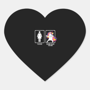 Pegatina En Forma De Corazón DABBING UNICORN SEGUNDO GRADO MAESTRO CAMPO Gif