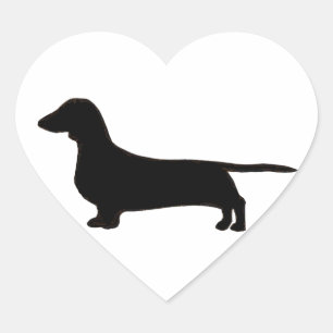 Pegatina En Forma De Corazón dachshund