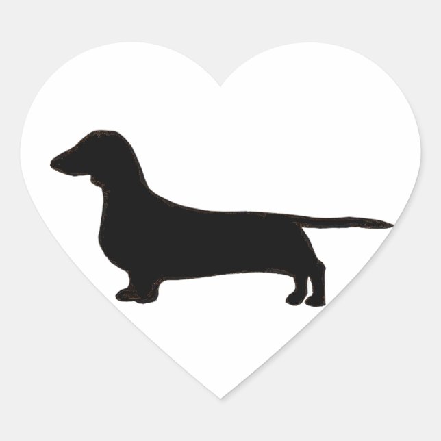 Pegatina En Forma De Corazón dachshund (Anverso)