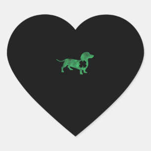 Pegatina En Forma De Corazón Dachshund Dog Shamrock St. Patrick's Day Saint Pad