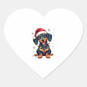 Pegatina En Forma De Corazón Dachshund Perros Árboles Navidades Sweater Xmas Re