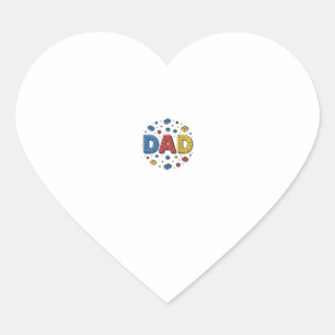 Pegatina En Forma De Corazón Dad Building Blocks Vintage Vector Design_1