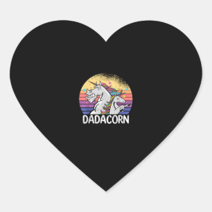 Pegatina En Forma De Corazón Dadacorn unicornio Padre e hija papá papito gordo
