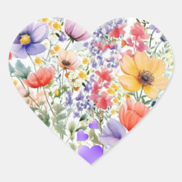 Pegatina En Forma De Corazón Dainty Bonito Floral