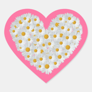 Pegatina En Forma De Corazón Daisy Heart