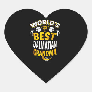 Pegatina En Forma De Corazón Dalmatian Gift   La mejor abuela dálmata del mundo