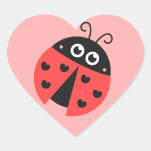 Pegatina En Forma De Corazón Dama de Dios adorable con corazones negros
