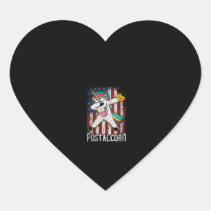 Pegatina En Forma De Corazón Dama Postal Unicornio de Maíz Correo Señora Divert