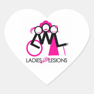 Pegatina En Forma De Corazón Damas con Lesiones